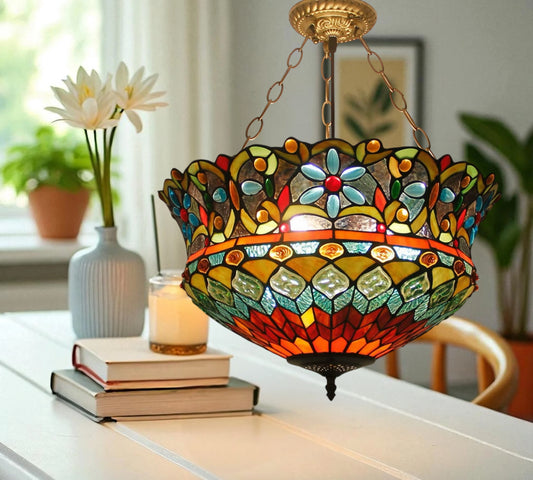 CDH 18" XLARGE Tiffany Upright Lamp 46cm shade (19002CR)