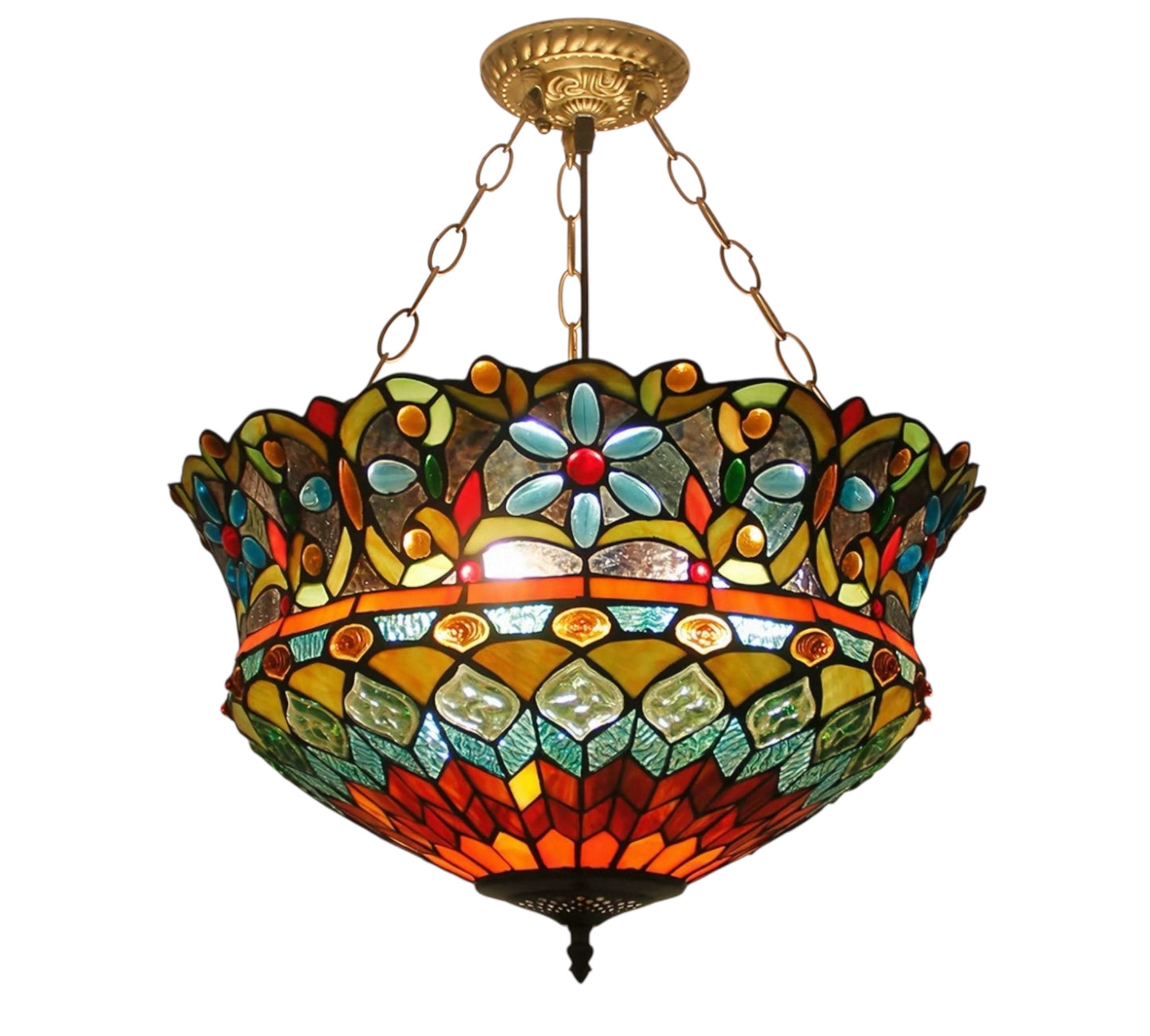 CDH 18" XLARGE Tiffany Upright Lamp 46cm shade (19002CR)