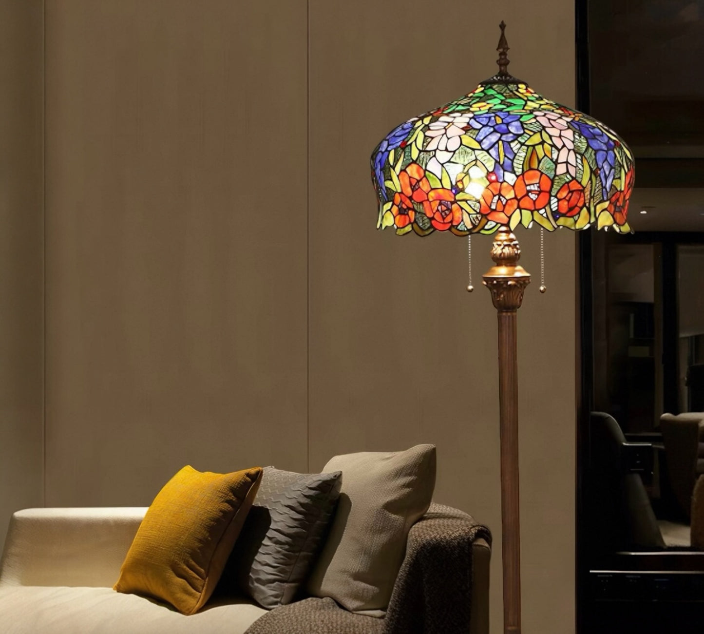 CDH Tiffany Floor Lamp 18" XLARGE 46CM shade (16054)