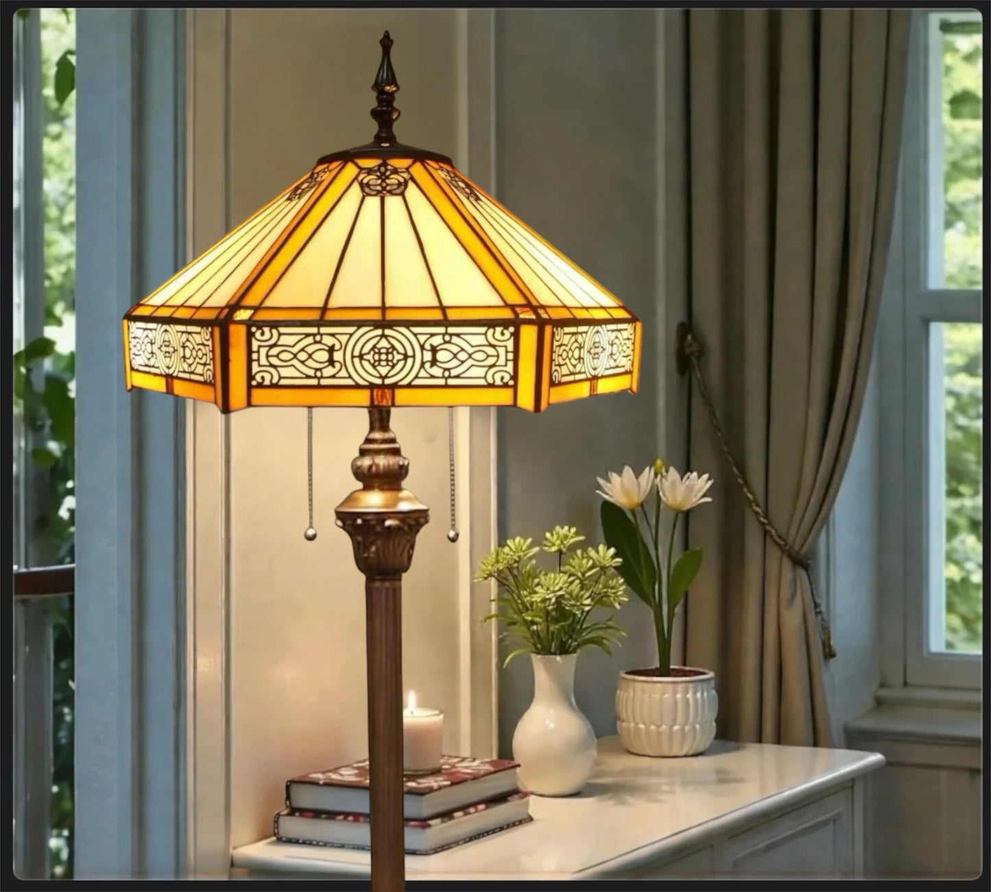 CDH Tiffany Floor Lamp (16004T) 16" 40CM Shade