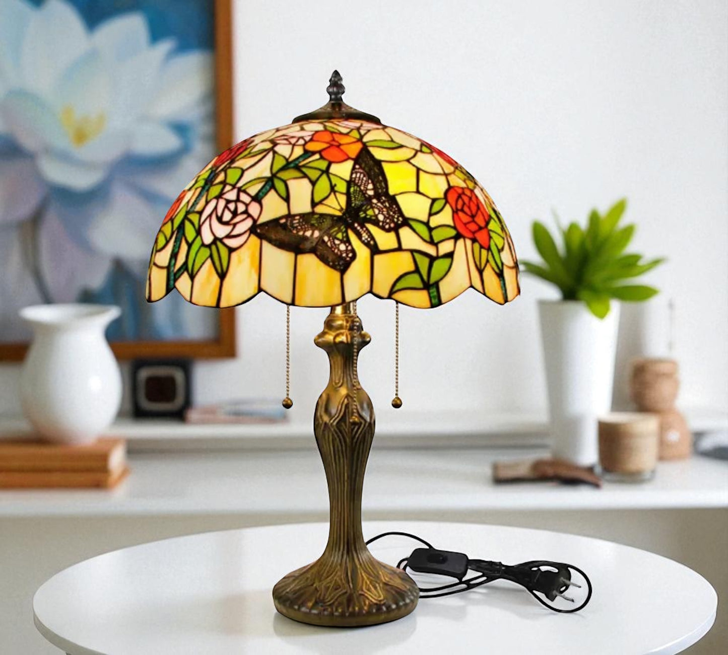 CDH 16" Tiffany Table Lamp 40cm Shade (15044)