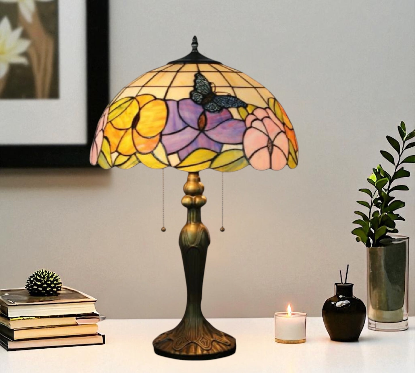 CDH 16" Tiffany Table Lamp 40cm Shade (15053)