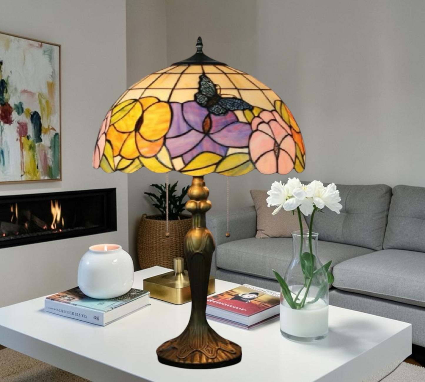CDH 16" Tiffany Table Lamp 40cm Shade (15053)