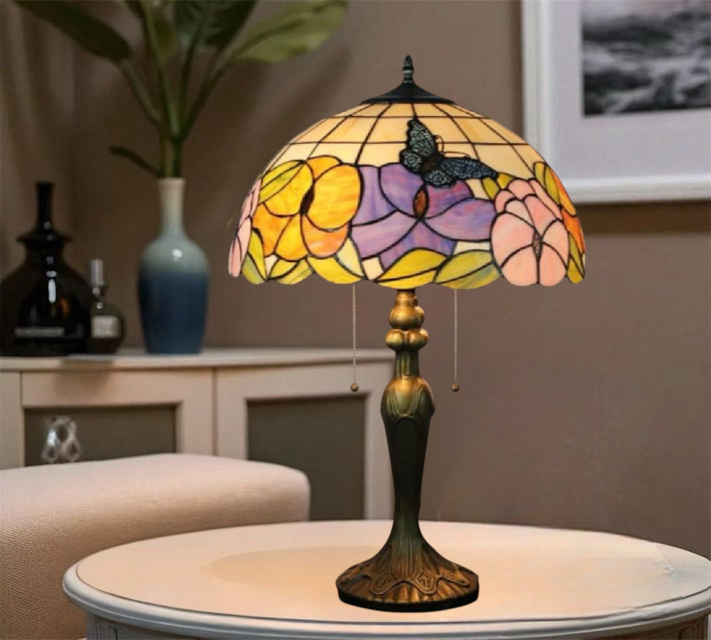 CDH 16" Tiffany Table Lamp 40cm Shade (15053)