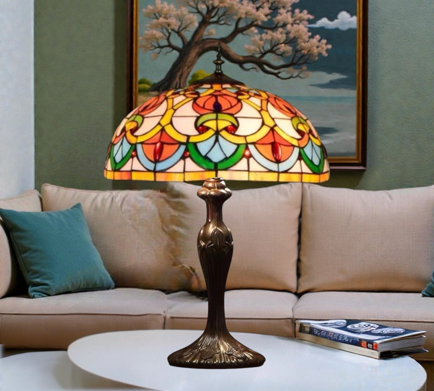 CDH 16" Tiffany Table Lamp 40cm Shade (16014T)