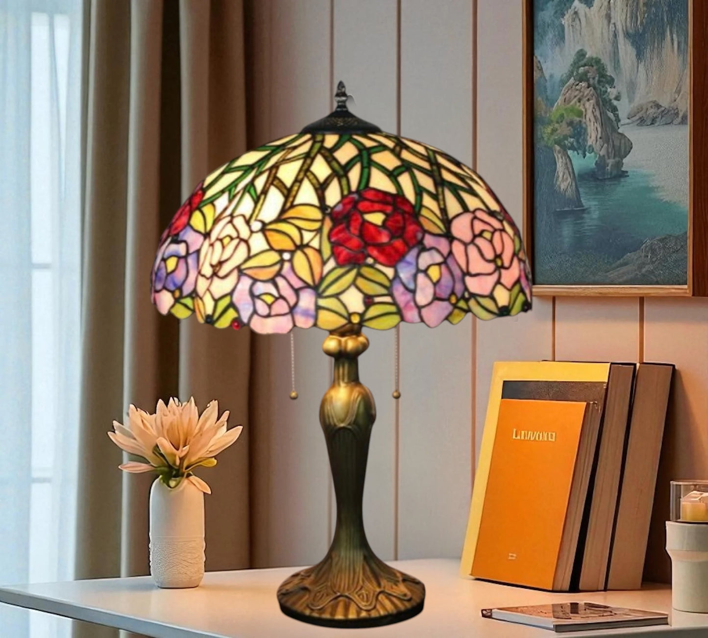 CDH 16" Tiffany Table Lamp 40cm Shade (15054)