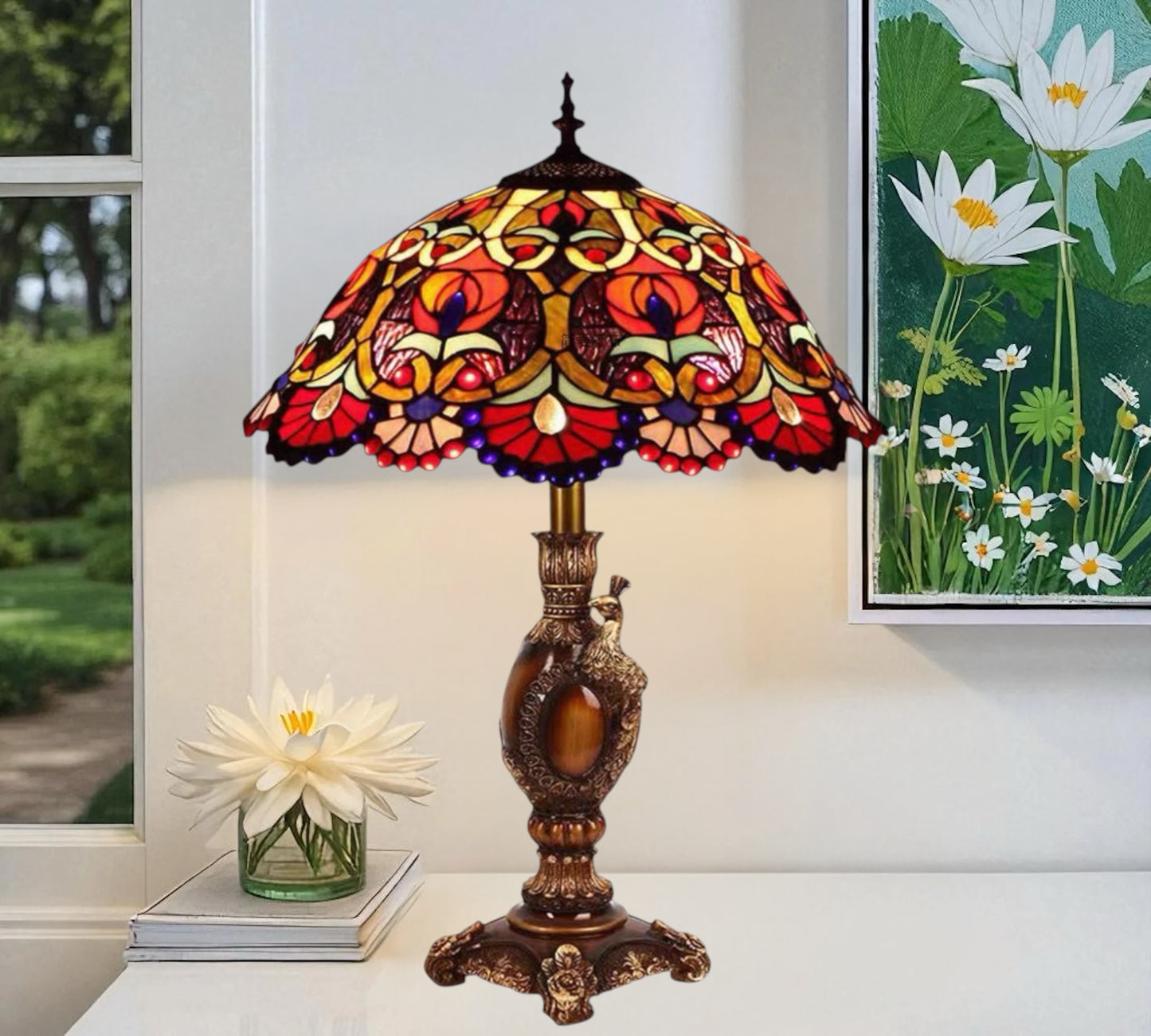 CDH 16" Tiffany Table Lamp 40cm Shade (15025)