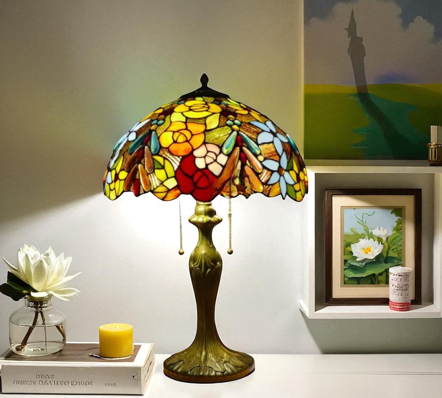 CDH 16" Tiffany Table Lamp 40cm Shade (15016)