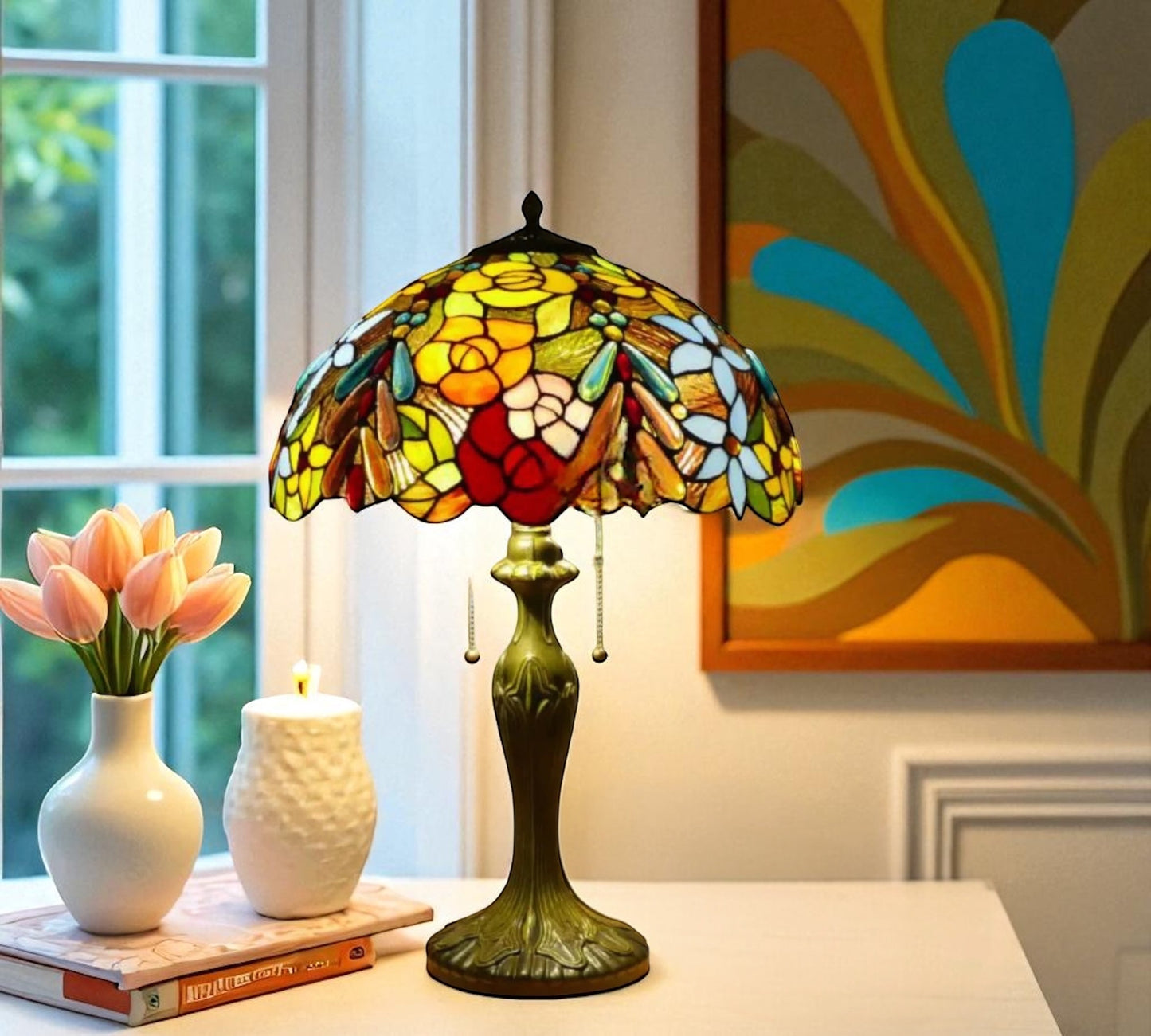 CDH 16" Tiffany Table Lamp 40cm Shade (15016)