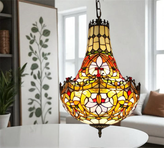 CDH 12" Tiffany Style Inverted Chandelier with 30cm Shade (12011CST)