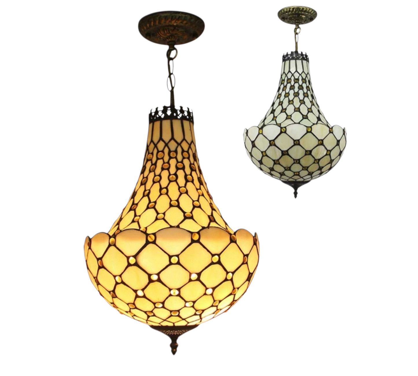 CDH 16" Tiffany Style Inverted Chandelier with 40cm Shade (12021CSTL)