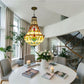 CDH 16" Tiffany Style Inverted Chandelier with 40cm Shade (12025CSTL)