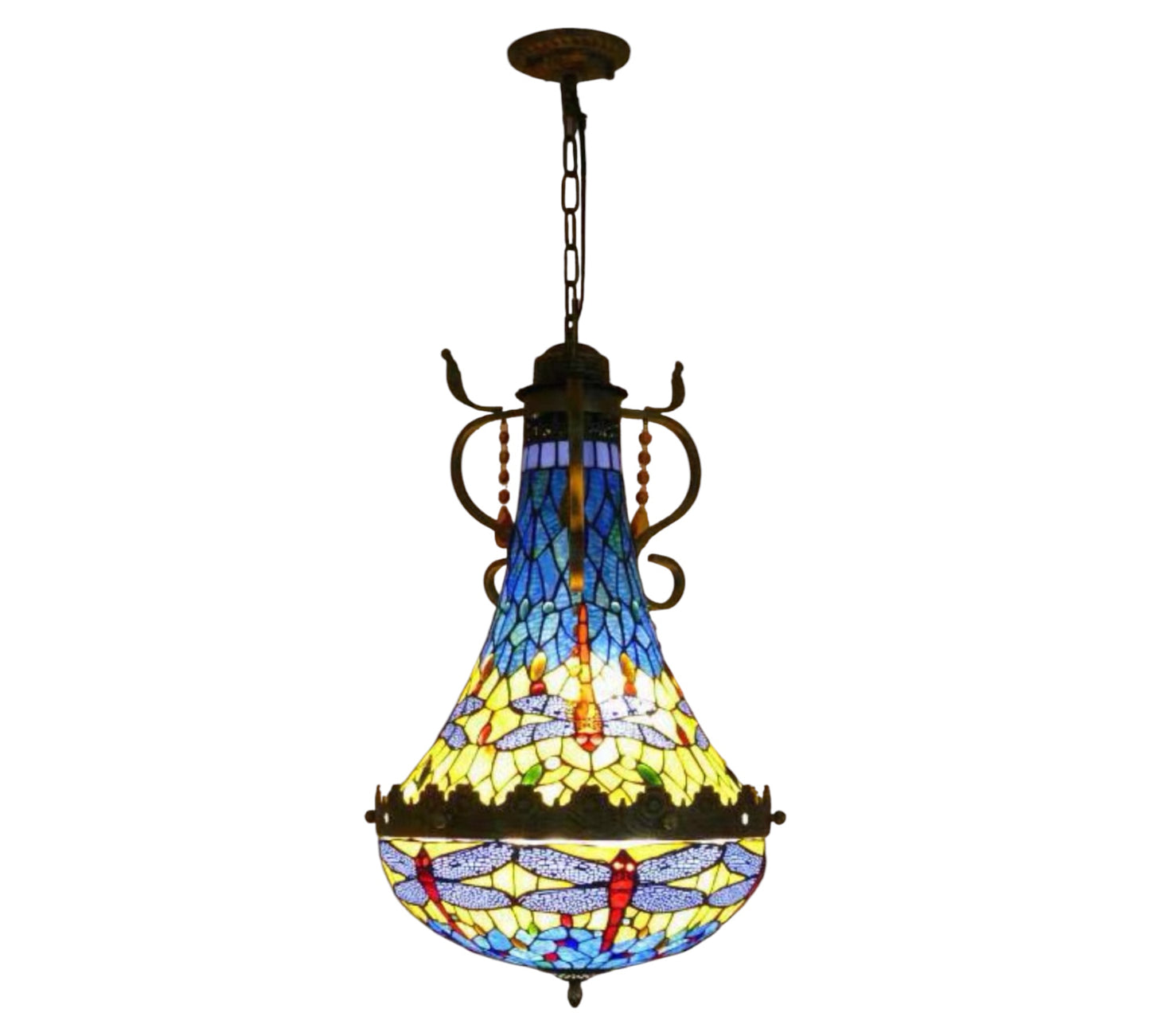 CDH 16" Tiffany Style Inverted Chandelier with 40cm Shade (16117CSTL_R)