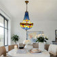 CDH 16" Tiffany Style Inverted Chandelier with 40cm Shade (16117CSTL)