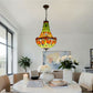 CDH 16" Tiffany Style Inverted Chandelier with 40cm Shade (16812CSTL)