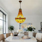 CDH 16" Tiffany Style Inverted Chandelier with 40cm Shade (16035CSTL)