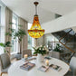 CDH 16" Tiffany Style Inverted Chandelier with 40cm Shade (16035CSTL)