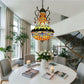 CDH 16" Tiffany Style Inverted Chandelier with 40cm Shade (16035CSTL_R)