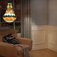 CDH 16" Tiffany Style Inverted Chandelier with 40cm Shade (15017CSTL_R)