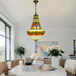 CDH 16" Tiffany Style Inverted Chandelier with 40cm Shade (15017CSTL)