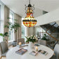 CDH 16" Tiffany Style Inverted Chandelier with 40cm Shade (19052CSTL)