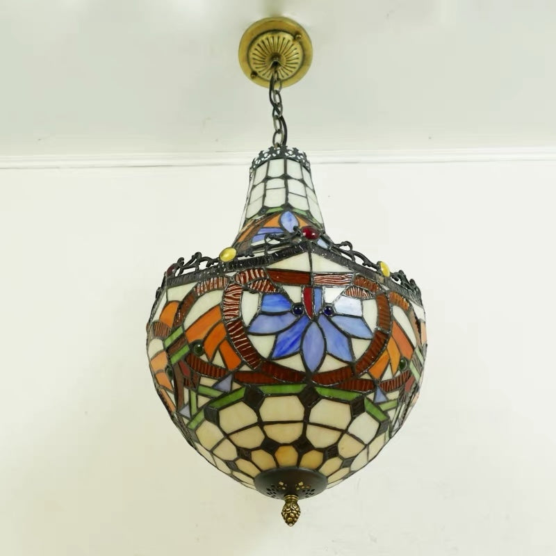 CDH 12" Tiffany Style Inverted Chandelier with 30cm Shade (12011CST)