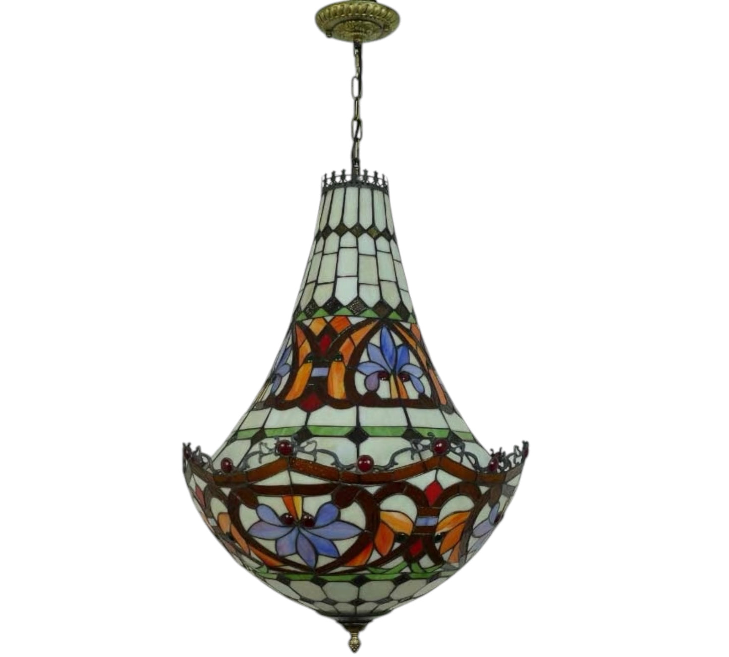 CDH 16" Tiffany Style Inverted Chandelier with 40cm Shade (12011CSTL)