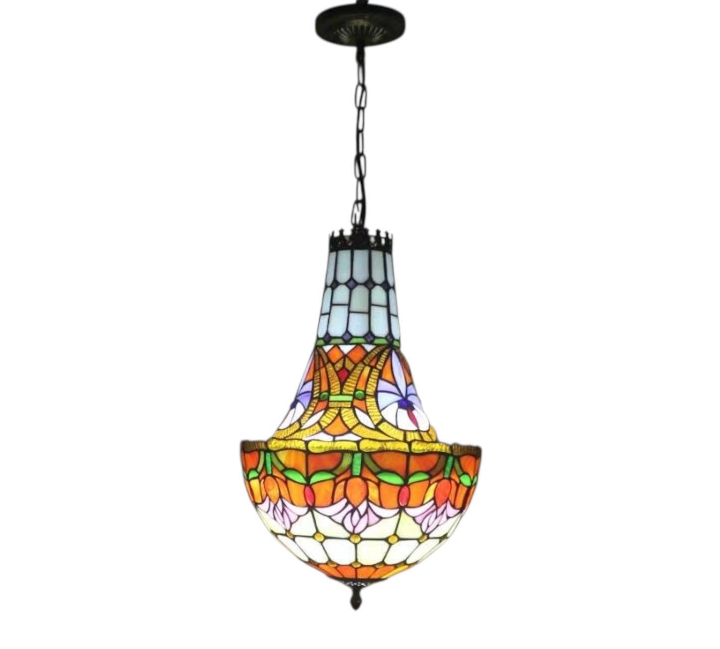 CDH 12" Tiffany Style Inverted Chandelier with 30cm Shade (15017CST)