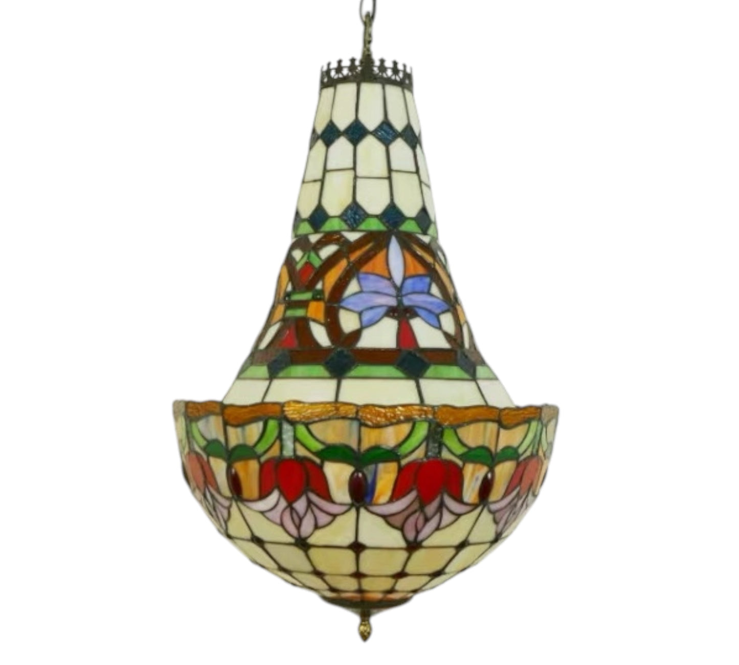 CDH 16" Tiffany Style Inverted Chandelier with 40cm Shade (15017CSTL)