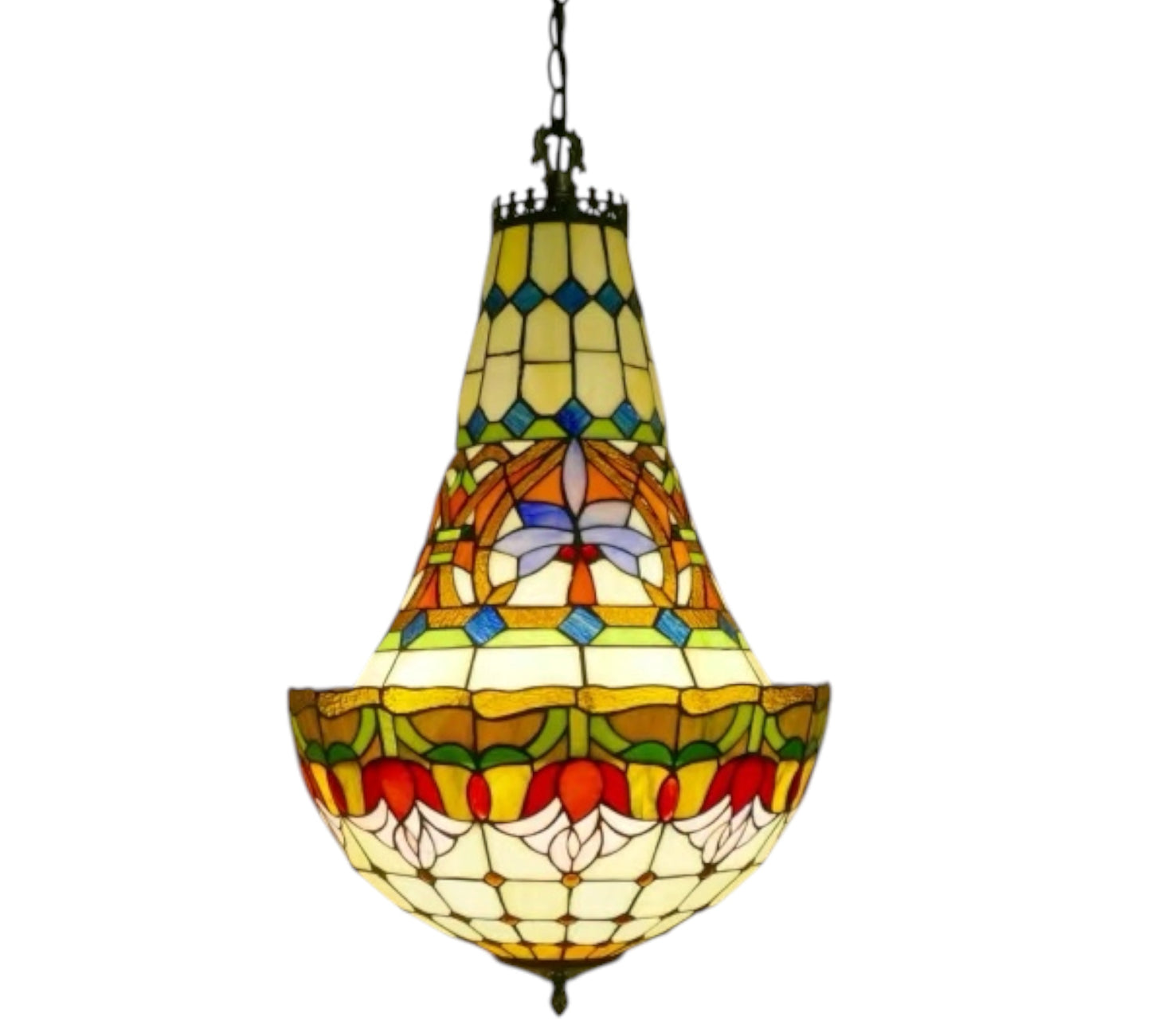 CDH 16" Tiffany Style Inverted Chandelier with 40cm Shade (15017CSTL)