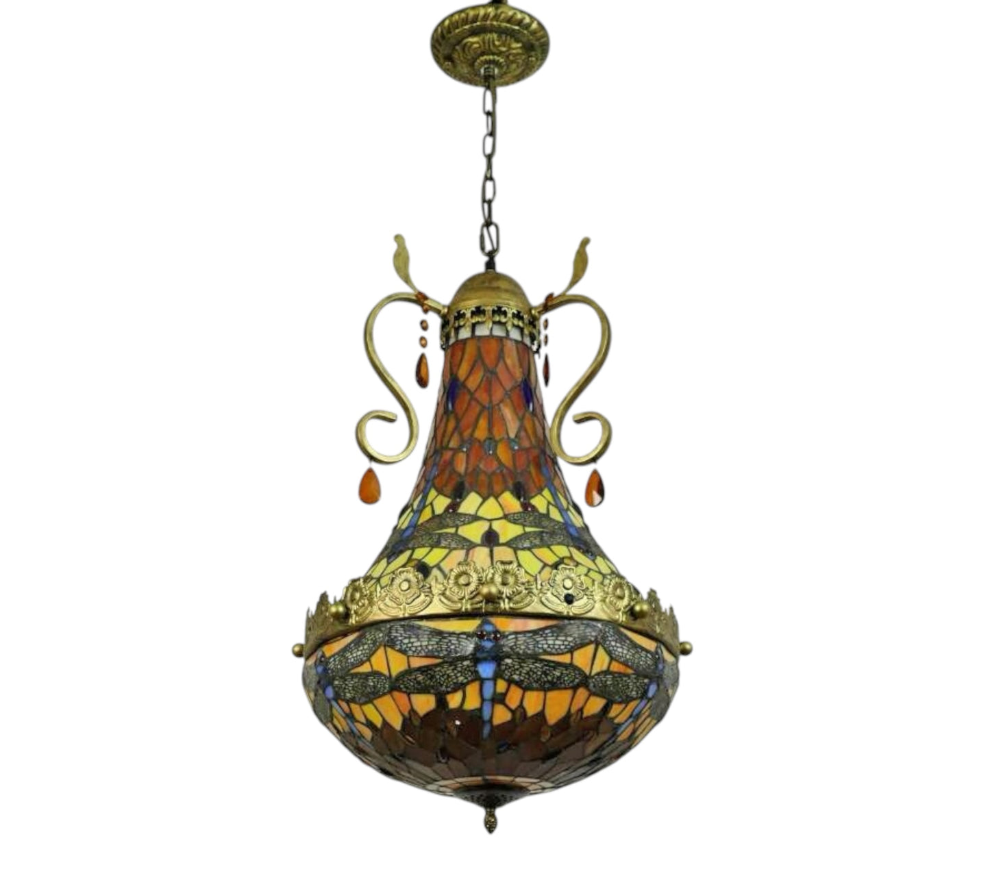 CDH 16" Tiffany Style Inverted Chandelier with 40cm Shade (16035CSTL_R)