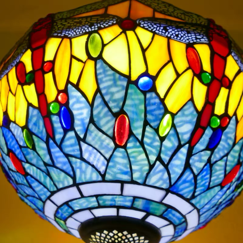 CDH 16" Tiffany Style Inverted Chandelier with 40cm Shade (16117CSTL)