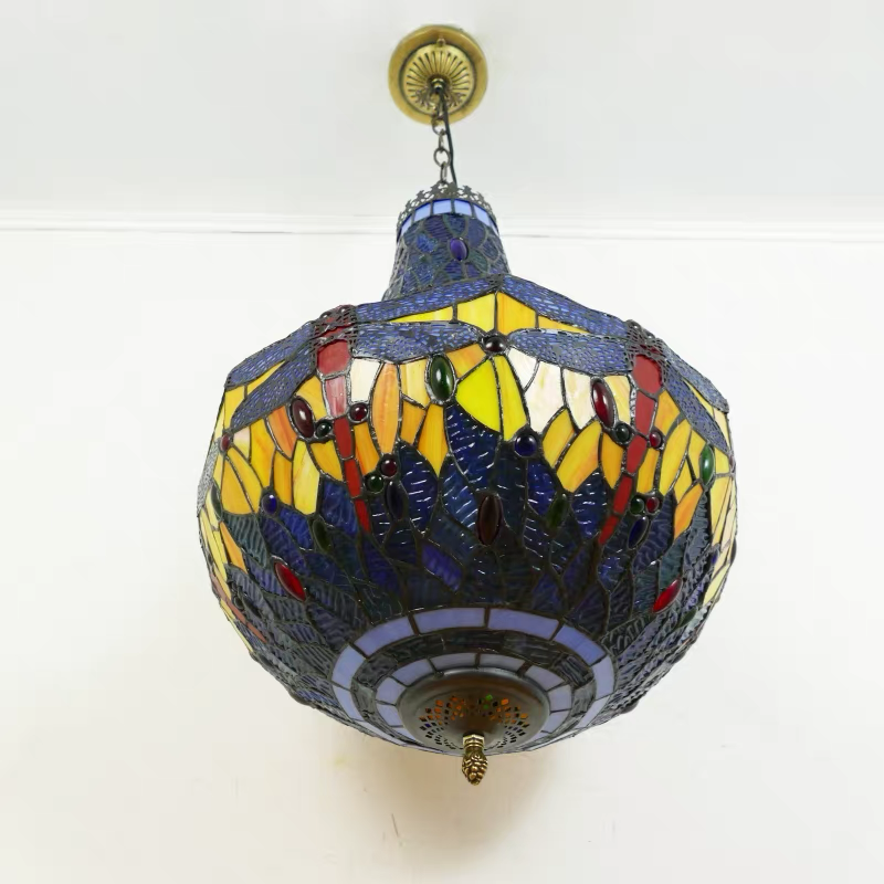 CDH 16" Tiffany Style Inverted Chandelier with 40cm Shade (16117CSTL)