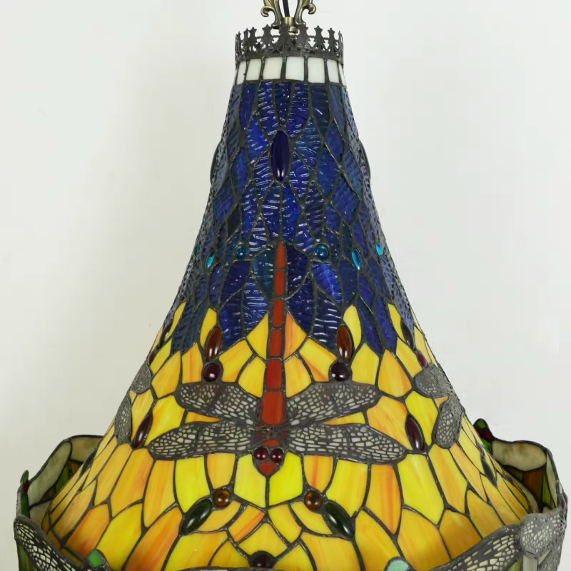 CDH 16" Tiffany Style Inverted Chandelier with 40cm Shade (16117CSTL_R)