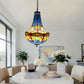 CDH 16" Tiffany Style Inverted Chandelier with 40cm Shade (16117CSTL)