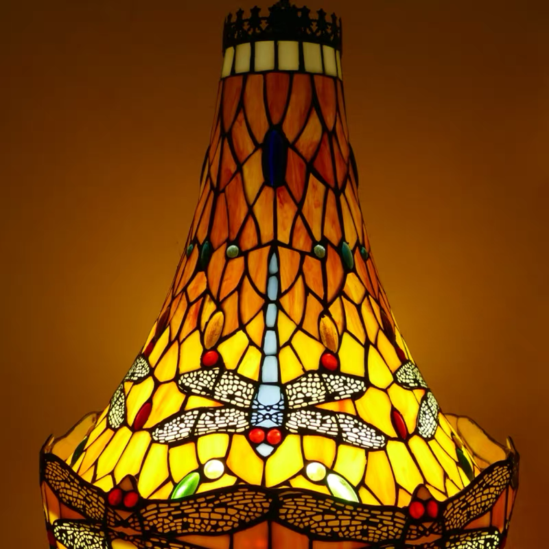 CDH 16" Tiffany Style Inverted Chandelier with 40cm Shade (16035CSTL)