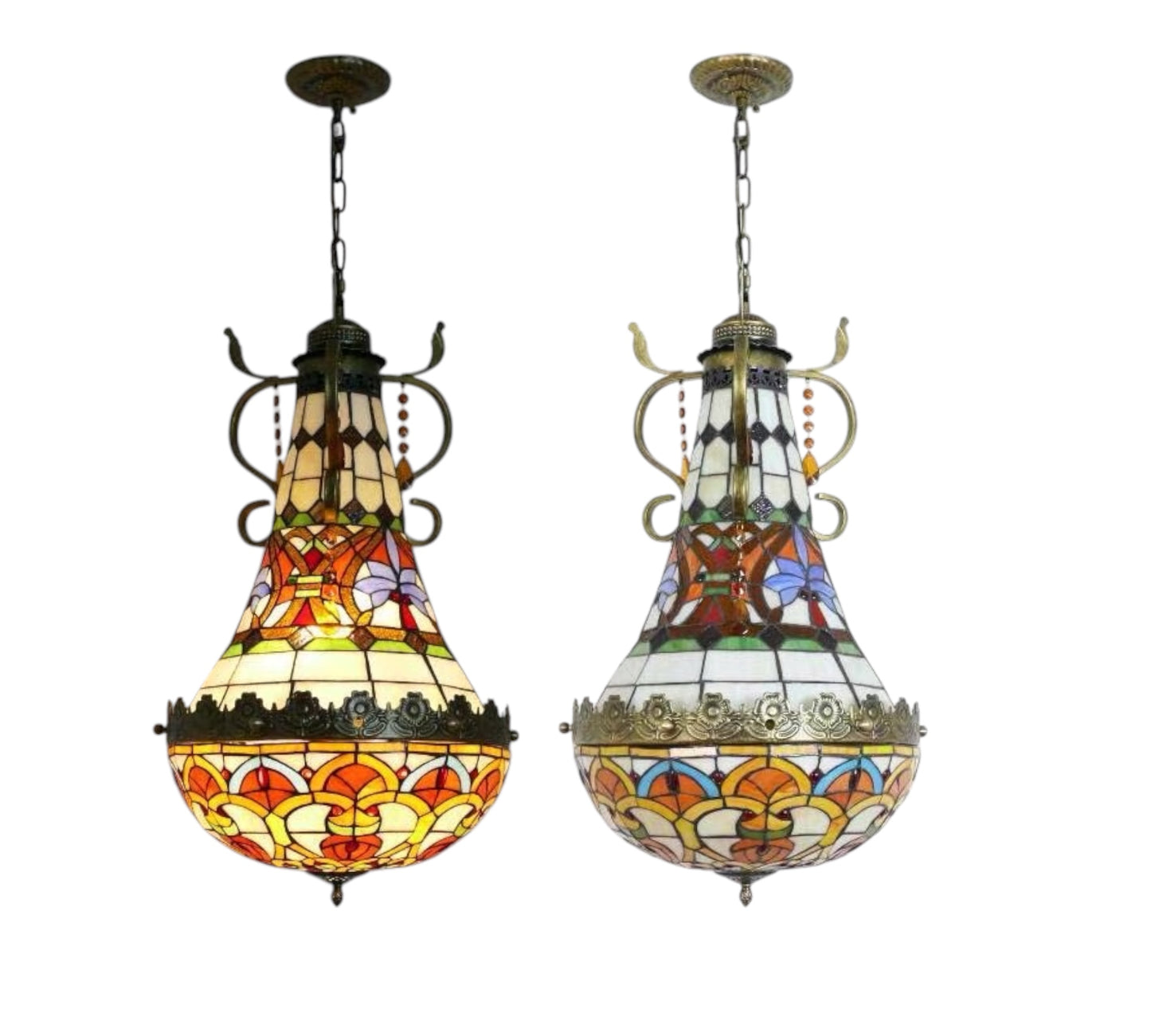 CDH 16" Tiffany Style Inverted Chandelier with 40cm Shade (19052CSTL)