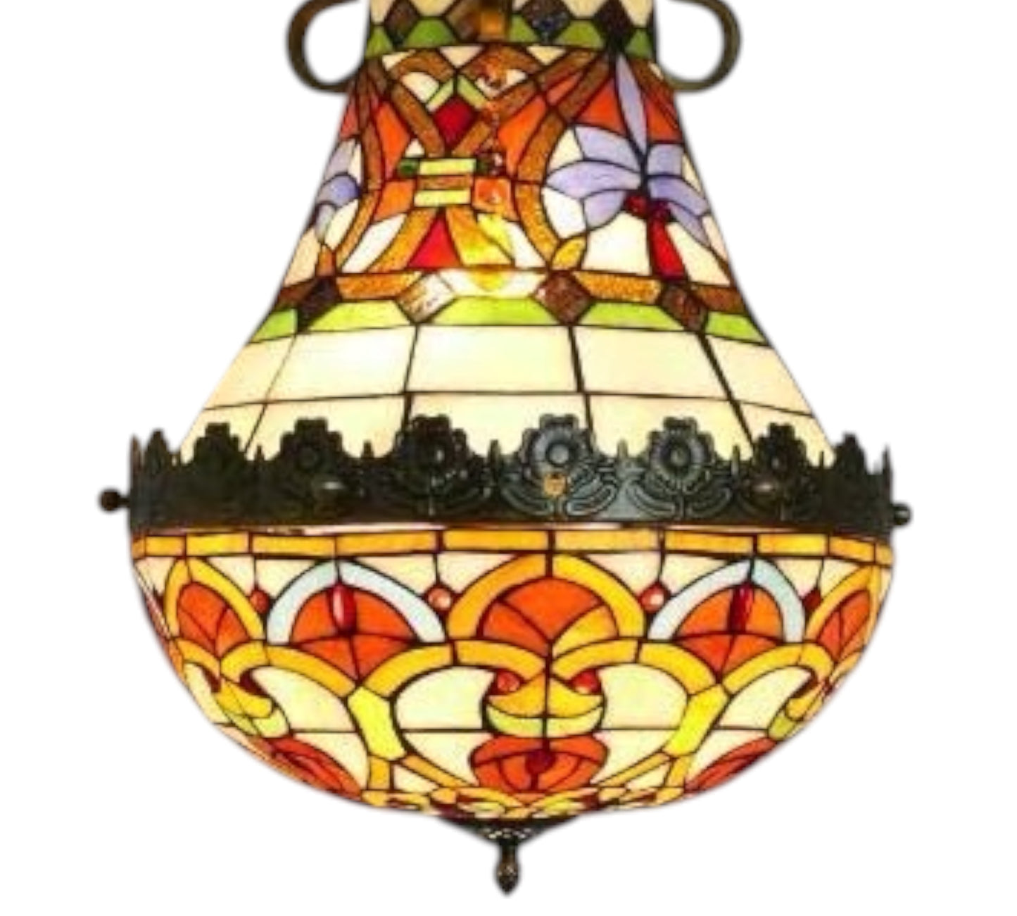 CDH 16" Tiffany Style Inverted Chandelier with 40cm Shade (19052CSTL)