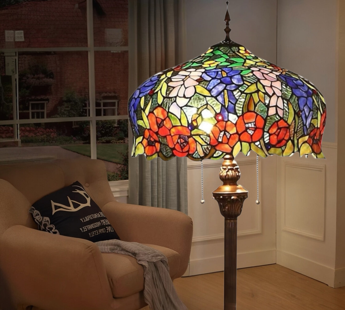 CDH Tiffany Floor Lamp 18" XLARGE 46CM shade (16054)