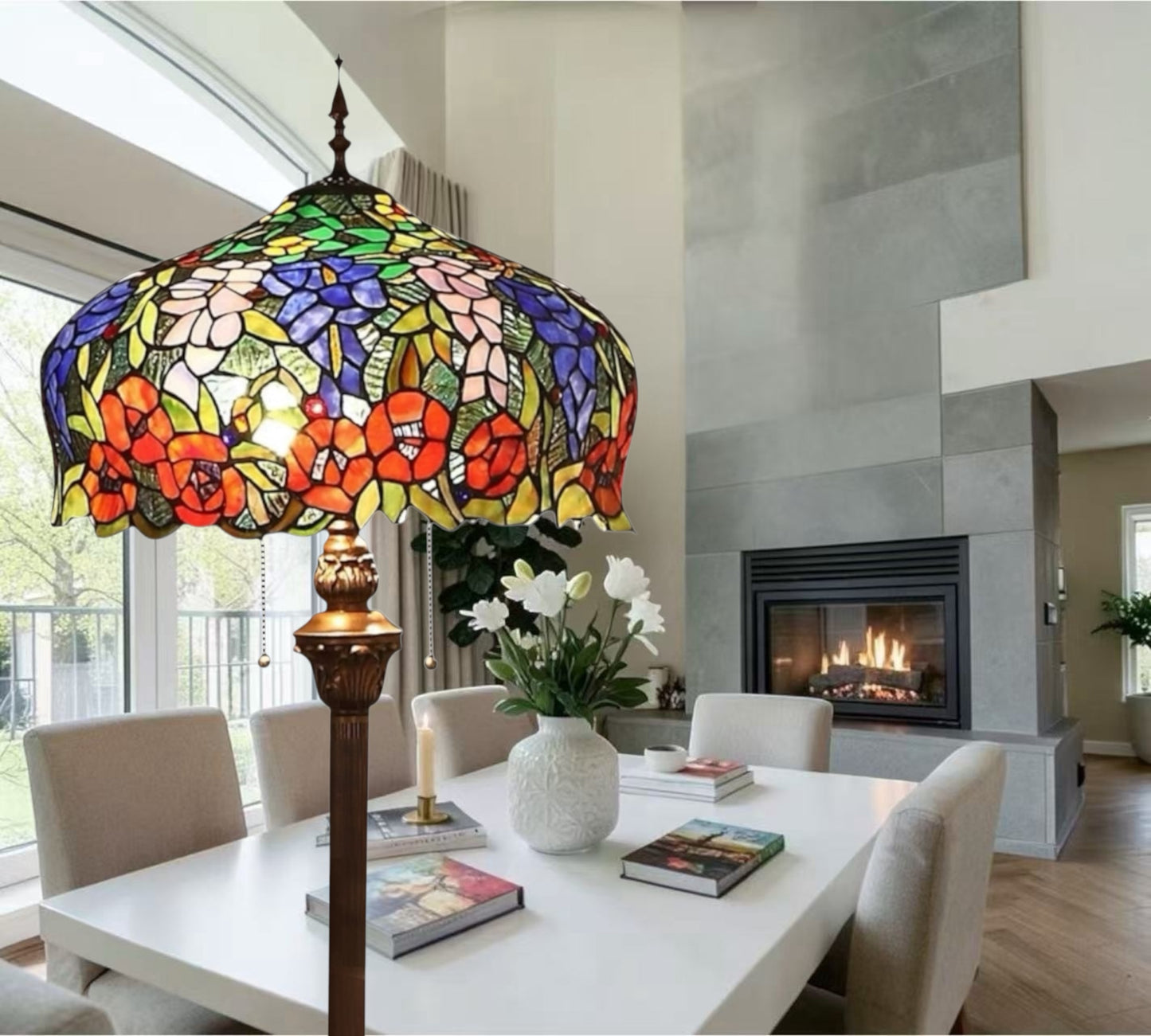 CDH Tiffany Floor Lamp 18" XLARGE 46CM shade (16054)