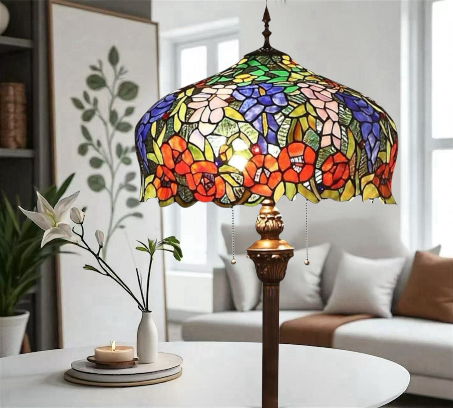 CDH Tiffany Floor Lamp 18" XLARGE 46CM shade (16054)