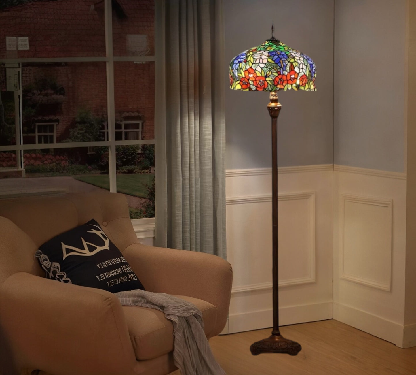 CDH Tiffany Floor Lamp 18" XLARGE 46CM shade (16054)