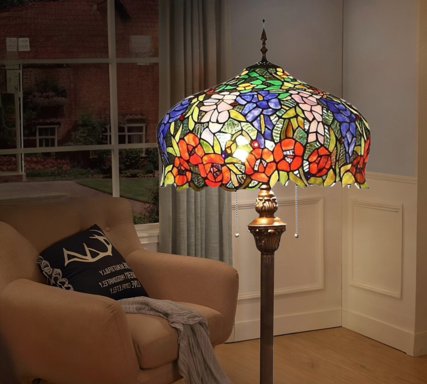 CDH Tiffany Floor Lamp 18" XLARGE 46CM shade (16054)