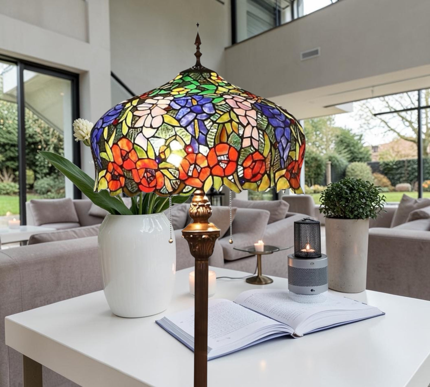 CDH Tiffany Floor Lamp 18" XLARGE 46CM shade (16054)