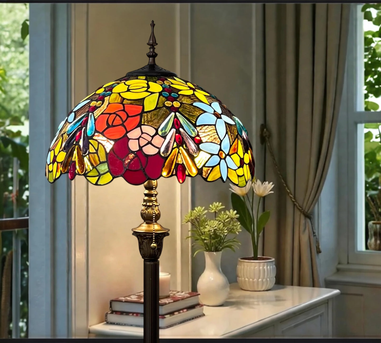 CDH Tiffany Floor Lamp (15016F) 16" 40CM Shade