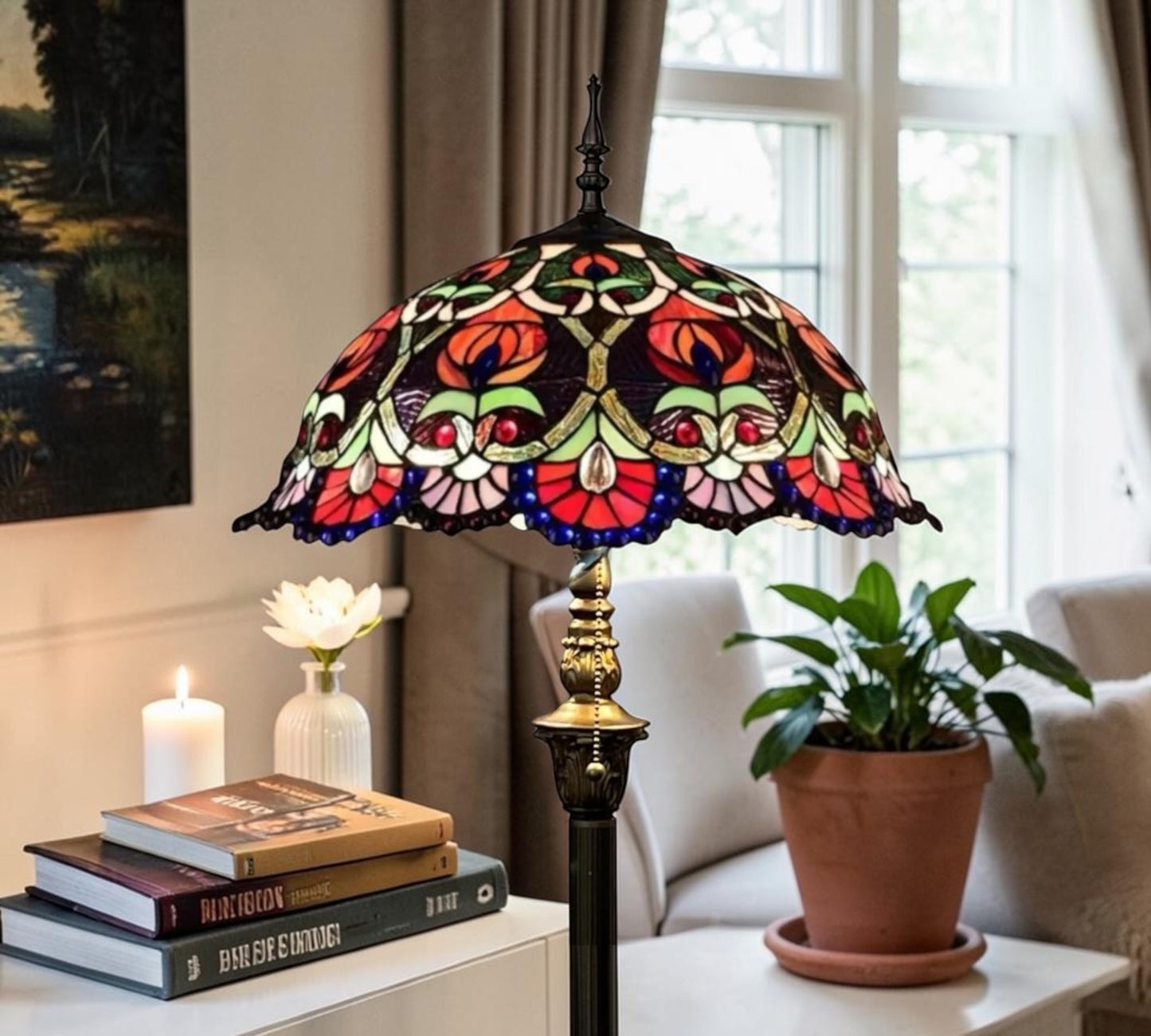 CDH Tiffany Floor Lamp (16086) 16" 40CM Shade