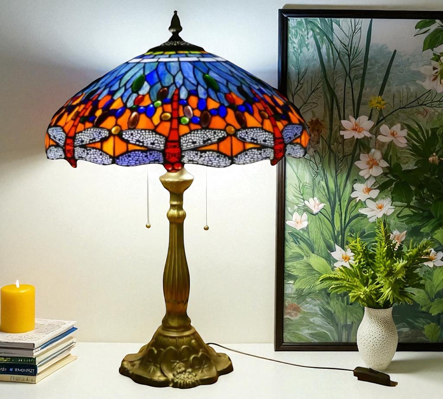 CDH 18" XLARGE Tiffany Table Lamp 46cm Shade (19014T)