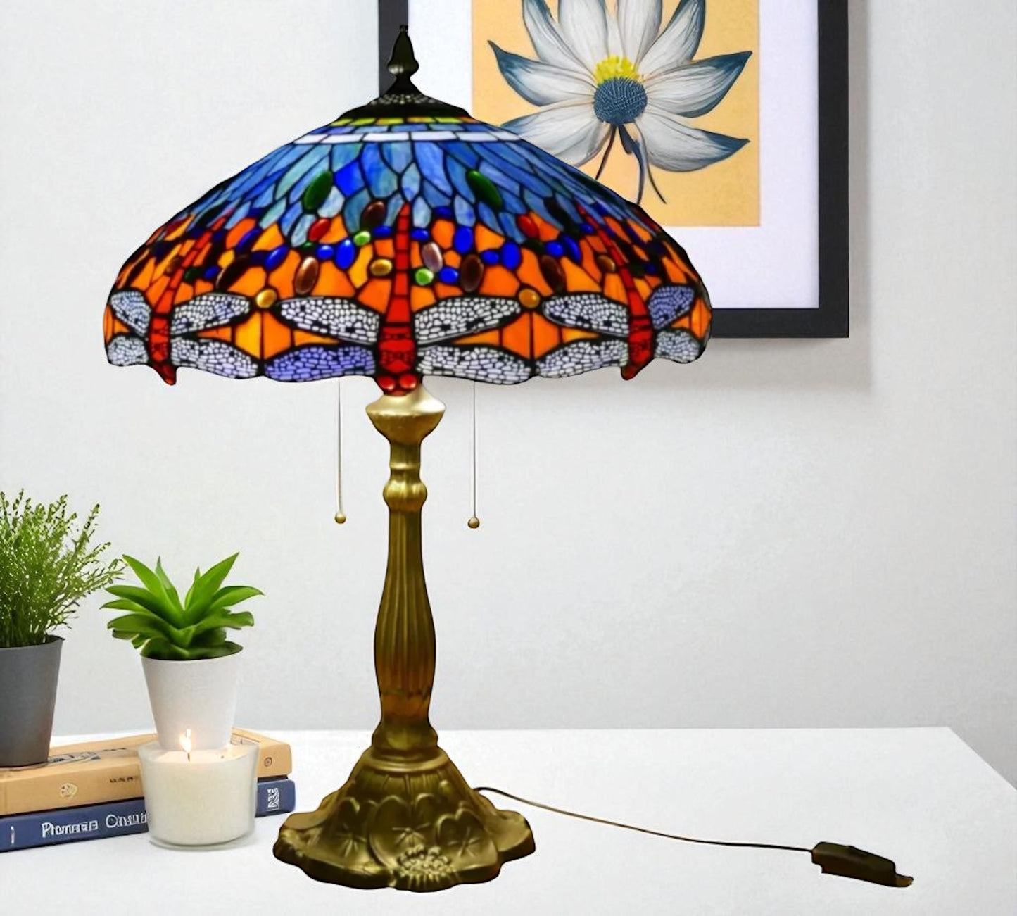 CDH 18" XLARGE Tiffany Table Lamp 46cm Shade (19014T)