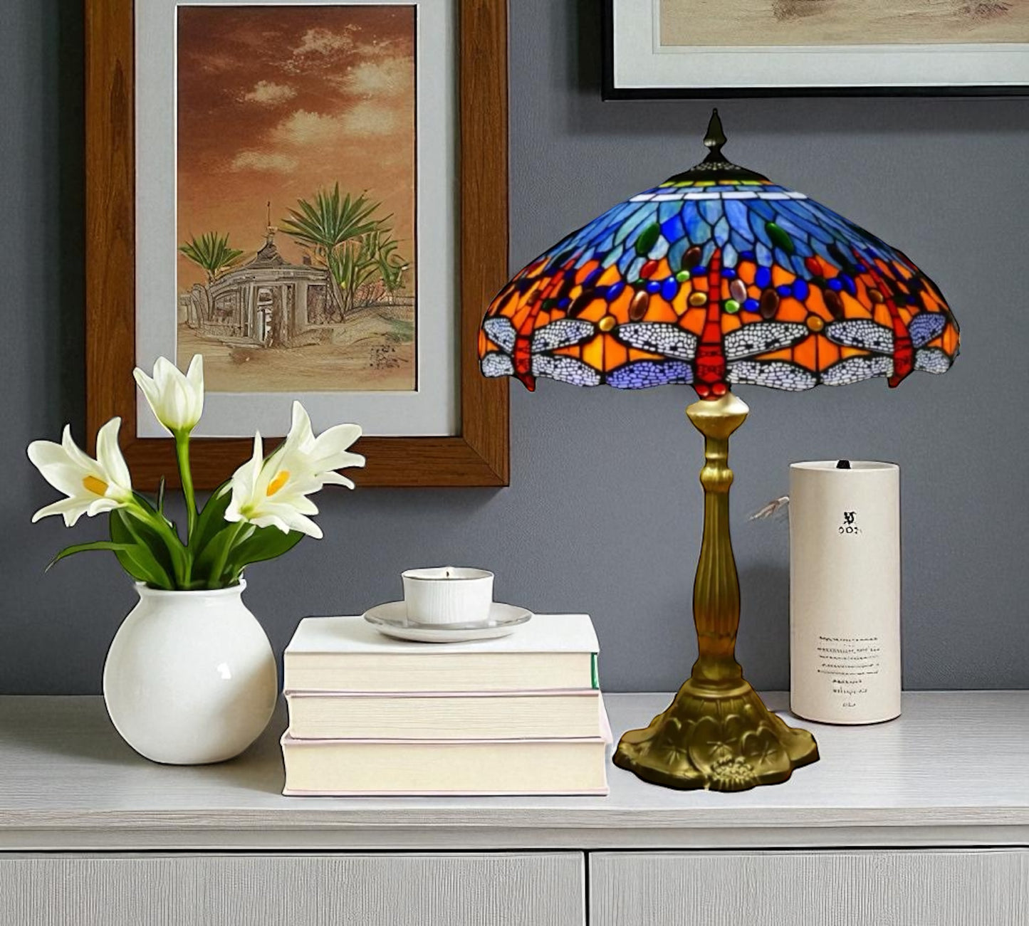 CDH 18" XLARGE Tiffany Table Lamp 46cm Shade (19014T)