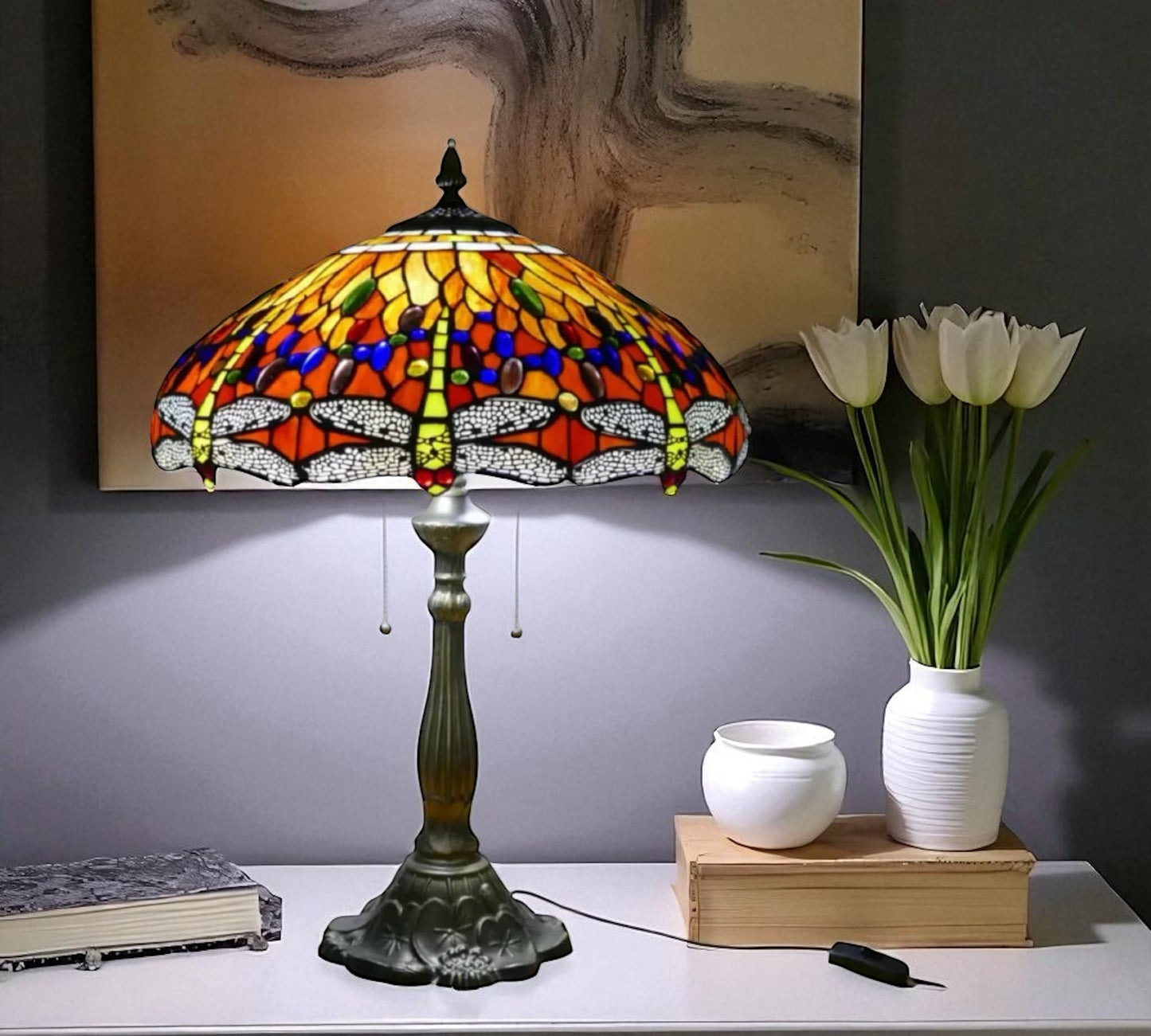 CDH 18" XLARGE Tiffany Table Lamp 46cm Shade (19016T)
